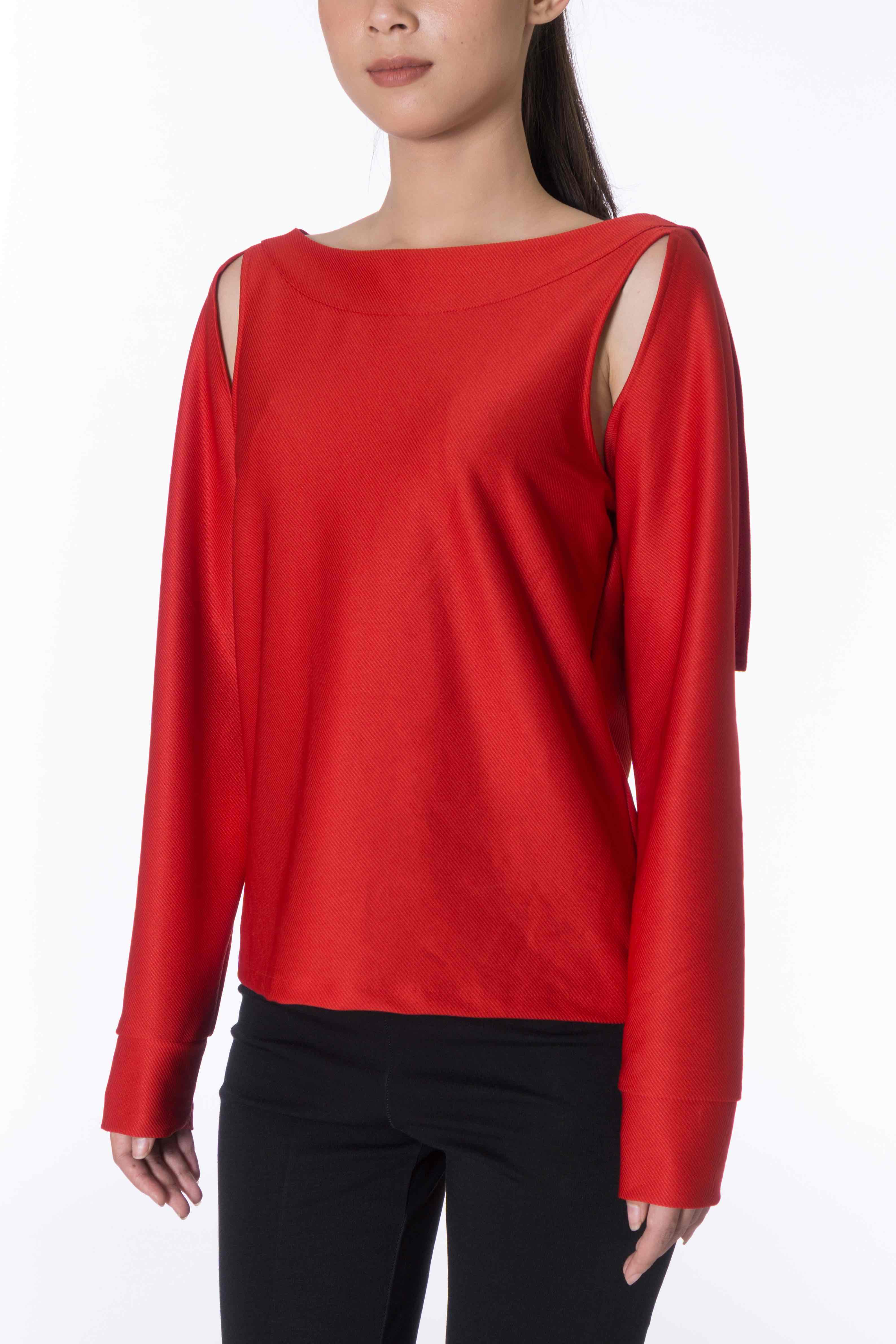 Mittoshop Exposed Seam Slit Knit Top in Kelly Green